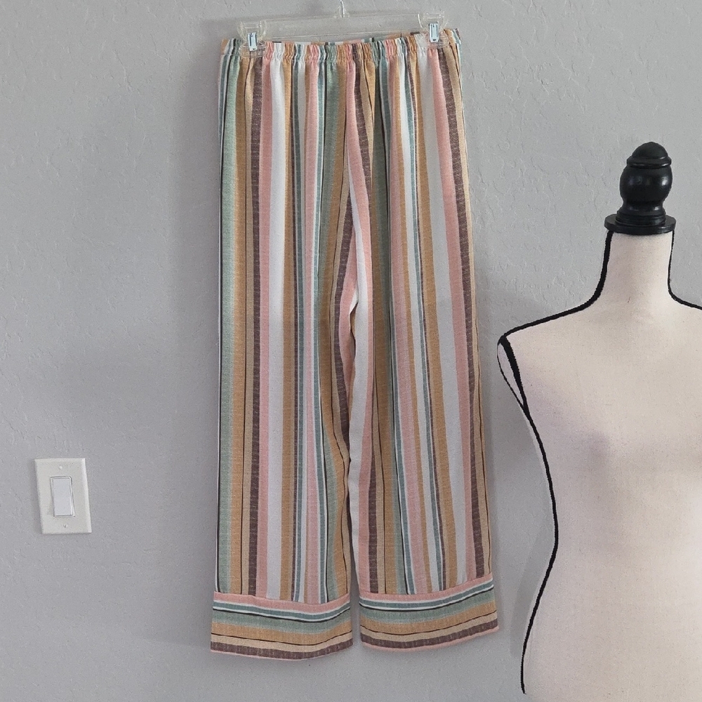 Girl's Light Weight Striped Multicolor Girl's Pants Size 14 - Picture 3 of 4